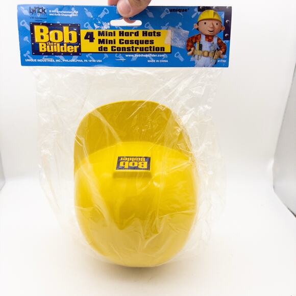 Vintage Bob The Builder Pack Of 4 Kids Hard Hats Party Favor Gift Dress Up - Picture 2 of 7